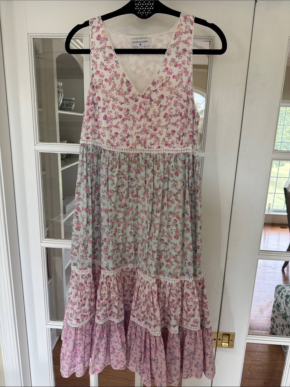 LoveShackFancy by Target Pink and Mint Floral Tiered Dress